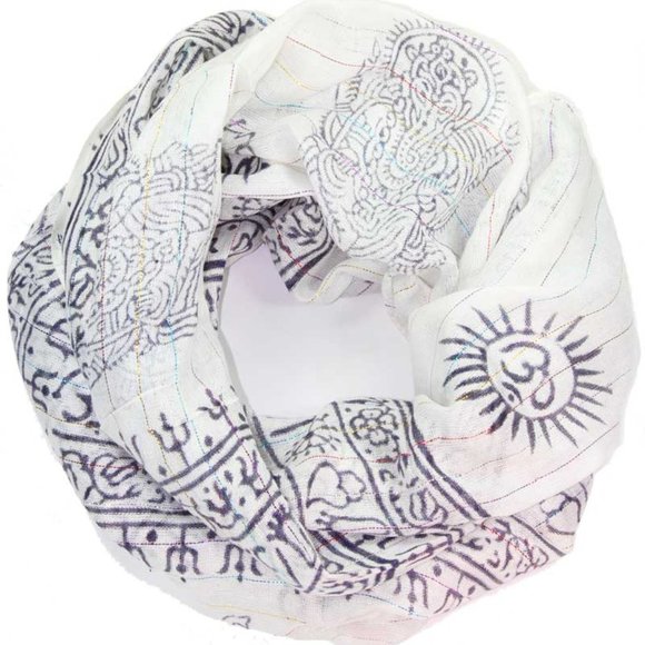 Primordial Om & Ganesha Printed Scarf - Picture 1 of 3